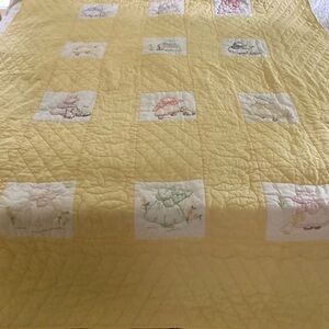 Yellow Gingham Handmade Quilt